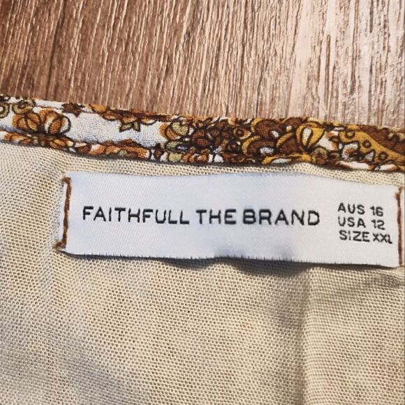 Faithfull The Brand Alina Mini Dress In La Medina Paisley Print Size 12 - Picture 9 of 10